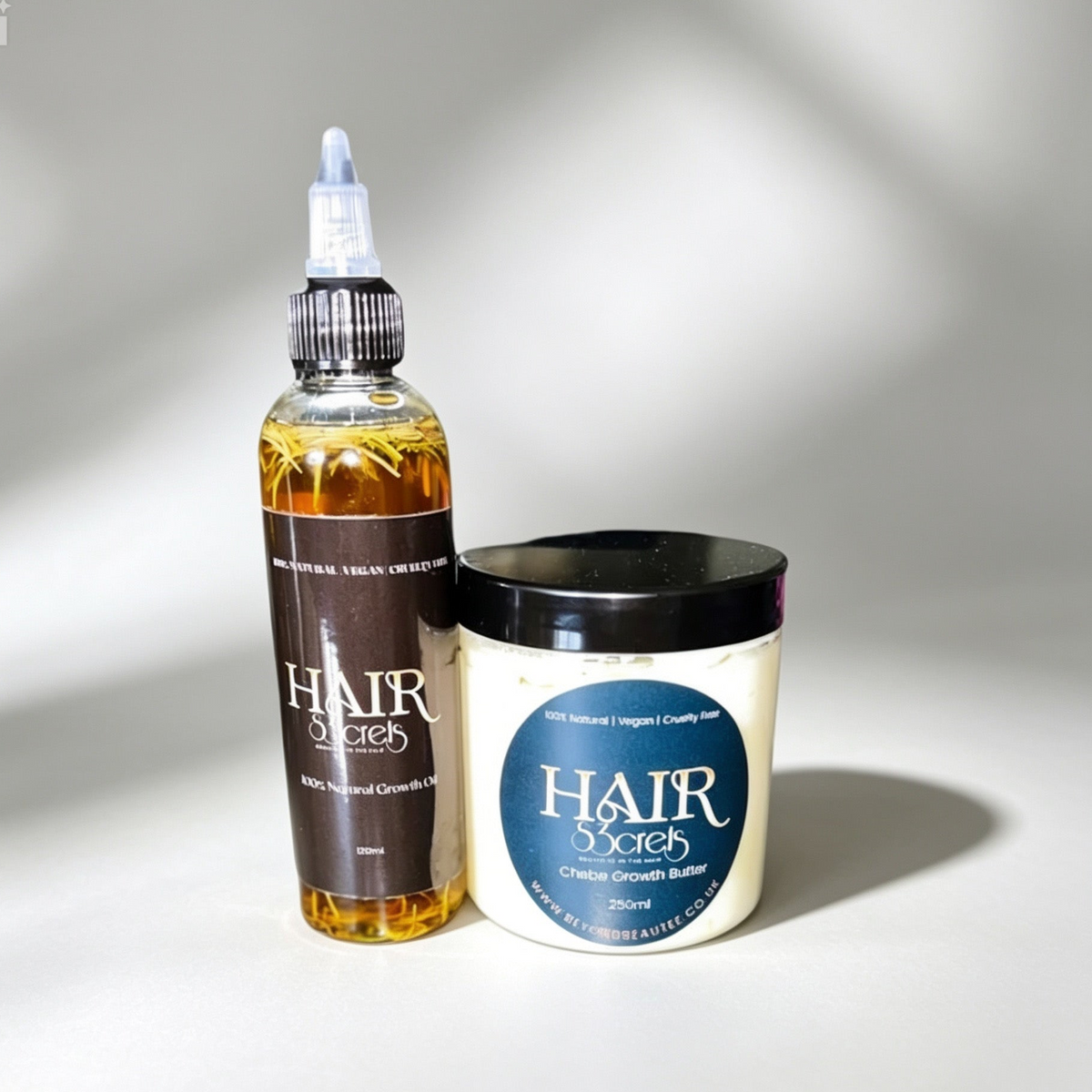 Hairs3crets Natural Chebe Growth Oil & Butter Set.